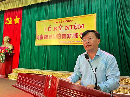 Xã Kỳ Đồng tổ chức Lễ kỷ niệm 40 năm Ngày Nhà giáo Việt Nam (20-11-1982 - 20-11-2022)